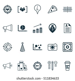 Set Of 20 Universal Editable Icons. Includes Elements Such As Street, Decision Making, Info Pointer And More