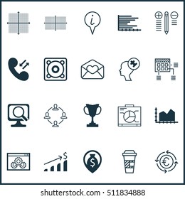Set Of 20 Universal Editable Icons. Can Be Used For Web, Mobile And App Design. Includes Icons Such As Board, Schedule, Bars Chart And More.