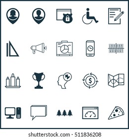 Set Of 20 Universal Editable Icons. Can Be Used For Web, Mobile And App Design. Includes Icons Such As Accessibility, Wax, Paper And More.