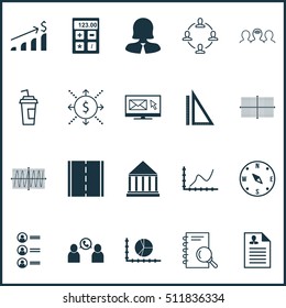 Set Of 20 Universal Editable Icons. Can Be Used For Web, Mobile And App Design. Includes Icons Such As Money, Financial, Circle Graph And More.