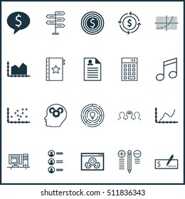 Set Of 20 Universal Editable Icons. Can Be Used For Web, Mobile And App Design. Includes Icons Such As Business Deal, Job Applicants, Achievement Graph And More.