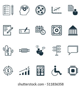 Set Of 20 Universal Editable Icons. Can Be Used For Web, Mobile And App Design. Includes Icons Such As Accessibility, Pizza Meal, Paper And More.