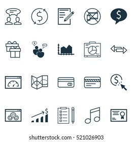 Set Of 20 Universal Editable Icons. Includes Elements Such As PPC, Plastic Card, Loading Speed And More