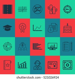 Set Of 20 Universal Editable Icons. Can Be Used For Web, Mobile And App Design. Includes Elements Such As Cacti, Keyword Marketing, Warranty And More.