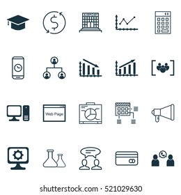 Set Of 20 Universal Editable Icons. Includes Elements Such As Tree Structure, Chemical, Dialog And More