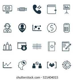 Set Of 20 Universal Editable Icons. Can Be Used For Web, Mobile And App Design. Includes Elements Such As Wallet, Questionnaire, Changes Graph And More.