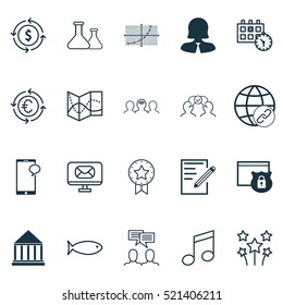 Set Of 20 Universal Editable Icons. Can Be Used For Web, Mobile And App Design. Includes Elements Such As Chemical, Road Map, Appointment And More.