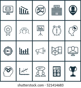 Set Of 20 Universal Editable Icons. Can Be Used For Web, Mobile And App Design. Includes Elements Such As Forbidden Mobile, Online Identity, Brain Process And More.