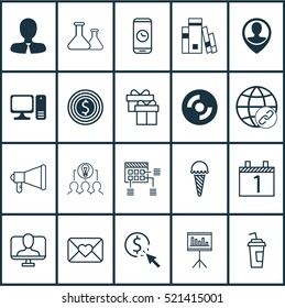 Set Of 20 Universal Editable Icons. Can Be Used For Web, Mobile And App Design. Includes Elements Such As Announcement, Call Duration, Business Goal And More.