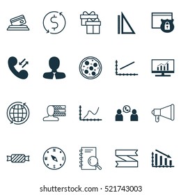 Set Of 20 Universal Editable Icons. Can Be Used For Web, Mobile And App Design. Includes Elements Such As World, Personal Skills, Money Trasnfer And More.