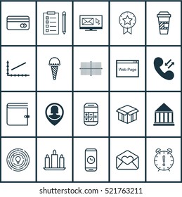 Set Of 20 Universal Editable Icons. Can Be Used For Web, Mobile And App Design. Includes Elements Such As Education Center, Pin Employee, Website And More.