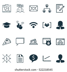 Set Of 20 Universal Editable Icons. Can Be Used For Web, Mobile And App Design. Includes Elements Such As SEO Brainstorm, Business Deal, Manager And More.