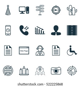 Set Of 20 Universal Editable Icons. Can Be Used For Web, Mobile And App Design. Includes Elements Such As Call Duration, Cacti, Fail Graph And More.