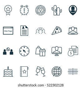 Set Of 20 Universal Editable Icons. Can Be Used For Web, Mobile And App Design. Includes Elements Such As Report, Shopping, Social Profile And More.