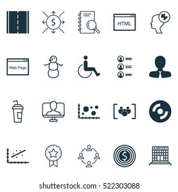 Set Of 20 Universal Editable Icons. Can Be Used For Web, Mobile And App Design. Includes Elements Such As Analytics, Questionnaire, Drink Cup And More.