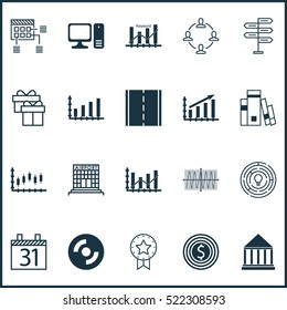 Set Of 20 Universal Editable Icons. Can Be Used For Web, Mobile And App Design. Includes Elements Such As Keyword Optimisation, Airport Construction, Raise Diagram And More.