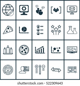 Set Of 20 Universal Editable Icons. Can Be Used For Web, Mobile And App Design. Includes Elements Such As Crossroad, Circle Graph, Comparison And More.