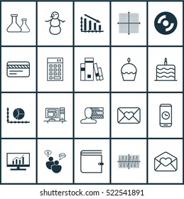 Set Of 20 Universal Editable Icons. Can Be Used For Web, Mobile And App Design. Includes Elements Such As Wallet, Winter, Fail Graph And More.