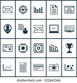 Set Of 20 Universal Editable Icons. Can Be Used For Web, Mobile And App Design. Includes Elements Such As Raise Diagram, Investment, Focus Group And More.