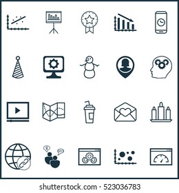 Set Of 20 Universal Editable Icons. Can Be Used For Web, Mobile And App Design. Includes Elements Such As SEO Brainstorm, Analytics, Loading Speed And More.