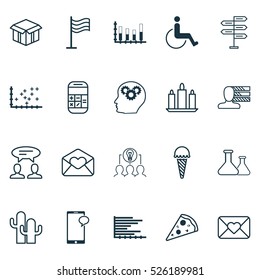Set Of 20 Universal Editable Icons. Can Be Used For Web, Mobile And App Design. Includes Elements Such As Messaging, Dialogue, Greeting Email And More.