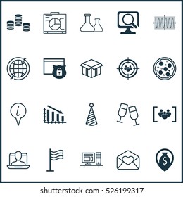Set Of 20 Universal Editable Icons. Can Be Used For Web, Mobile And App Design. Includes Elements Such As Birthday Hat, Greeting Email, Board And More.
