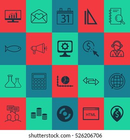Set Of 20 Universal Editable Icons. Can Be Used For Web, Mobile And App Design. Includes Elements Such As Operator, Savings, Discussion And More.