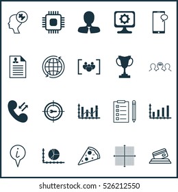 Set Of 20 Universal Editable Icons. Can Be Used For Web, Mobile And App Design. Includes Elements Such As Circle Graph, Curriculum Vitae, Tournament And More.