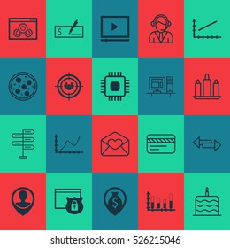Set Of 20 Universal Editable Icons. Can Be Used For Web, Mobile And App Design. Includes Elements Such As Bank Card, Wax, Line Graph And More.