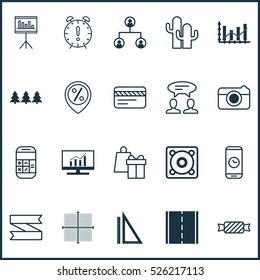 Set Of 20 Universal Editable Icons. Can Be Used For Web, Mobile And App Design. Includes Elements Such As Measurement, Market Research, Graphical Grid And More.