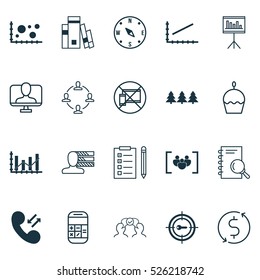 Set Of 20 Universal Editable Icons. Can Be Used For Web, Mobile And App Design. Includes Elements Such As Questionnaire, Cooperation, Comparison And More.
