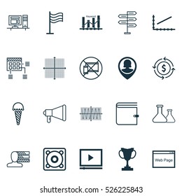 Set Of 20 Universal Editable Icons. Can Be Used For Web, Mobile And App Design. Includes Elements Such As Personal Skills, Line Graph, Opportunity And More.
