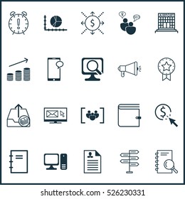 Set Of 20 Universal Editable Icons. Can Be Used For Web, Mobile And App Design. Includes Elements Such As Wallet, Desktop Computer, Laptop And More.