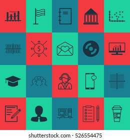 Set Of 20 Universal Editable Icons. Can Be Used For Web, Mobile And App Design. Includes Elements Such As Keyword Optimisation, Graphical Grid, Graduation And More.