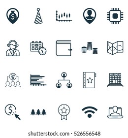 Set Of 20 Universal Editable Icons. Can Be Used For Web, Mobile And App Design. Includes Elements Such As Tree Structure, Money, Road Map And More.