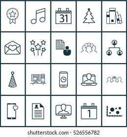 Set Of 20 Universal Editable Icons. Can Be Used For Web, Mobile And App Design. Includes Elements Such As Computer, Coaching, Greeting Email And More.