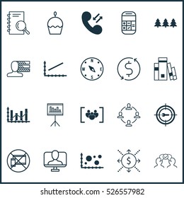 Set Of 20 Universal Editable Icons. Can Be Used For Web, Mobile And App Design. Includes Elements Such As Cooperation, Library, Online Identity And More.