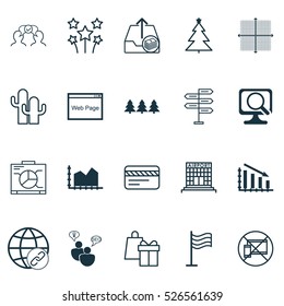 Set Of 20 Universal Editable Icons. Can Be Used For Web, Mobile And App Design. Includes Elements Such As SEO Brainstorm, Decorated Tree, Opportunity And More.