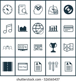 Set Of 20 Universal Editable Icons. Can Be Used For Web, Mobile And App Design. Includes Elements Such As Keyword Optimisation, Connectivity, Curriculum Vitae And More.