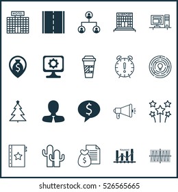 Set Of 20 Universal Editable Icons. Can Be Used For Web, Mobile And App Design. Includes Elements Such As Takeaway Coffee, Innovation, Cacti And More.