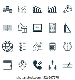 Set Of 20 Universal Editable Icons. Can Be Used For Web, Mobile And App Design. Includes Elements Such As Bank Payment, Profit Graph, Tree Structure And More.
