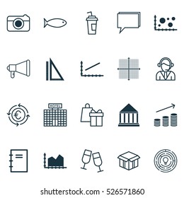 Set Of 20 Universal Editable Icons. Can Be Used For Web, Mobile And App Design. Includes Elements Such As Announcement, Education Center, Champagne Glasses And More.