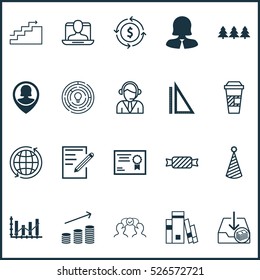 Set Of 20 Universal Editable Icons. Can Be Used For Web, Mobile And App Design. Includes Elements Such As Raise Diagram, Coins Growth, Holiday Ornament And More.