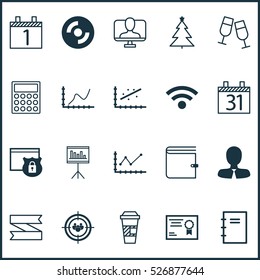 Set Of 20 Universal Editable Icons. Can Be Used For Web, Mobile And App Design. Includes Elements Such As Changes Graph, Savings, Takeaway Coffee And More.