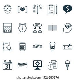 Set Of 20 Universal Editable Icons. Can Be Used For Web, Mobile And App Design. Includes Elements Such As Brain Process, Frozen Food, Square Diagram And More.