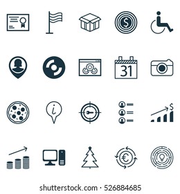 Set Of 20 Universal Editable Icons. Can Be Used For Web, Mobile And App Design. Includes Elements Such As Successful Investment, Date, Job Applicants And More.