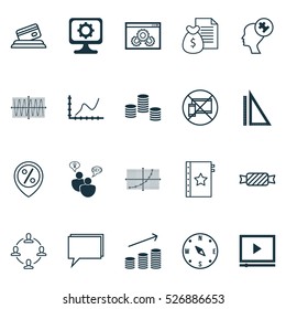 Set Of 20 Universal Editable Icons. Can Be Used For Web, Mobile And App Design. Includes Elements Such As Conference, PC, Report And More.