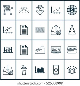Set Of 20 Universal Editable Icons. Can Be Used For Web, Mobile And App Design. Includes Elements Such As Schedule, Analytics, Cosinus Diagram And More.