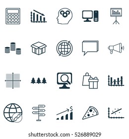 Set Of 20 Universal Editable Icons. Can Be Used For Web, Mobile And App Design. Includes Elements Such As Shopping, Analytics, Opportunity And More.