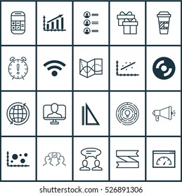 Set Of 20 Universal Editable Icons. Can Be Used For Web, Mobile And App Design. Includes Elements Such As Online Identity, Takeaway Coffee, Comparison And More.